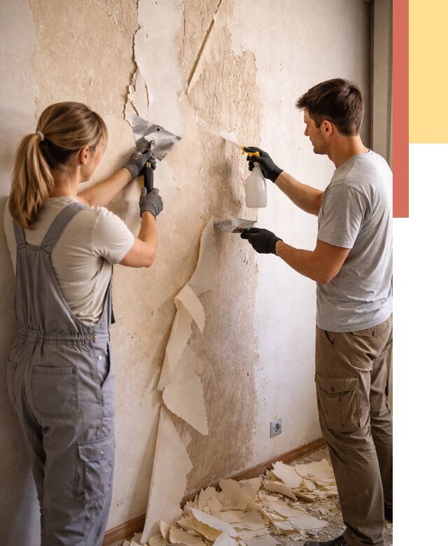 Снятие старых обоев в Озерске от 5325 руб. под ключ недорого | ОТДЕЛОЧНИК-Озр