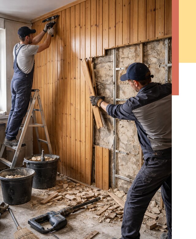 Демонтаж вагонки со стен в Озерске от 1471 руб. — снятие, удаление, срочно | ОТДЕЛОЧНИК-Озр