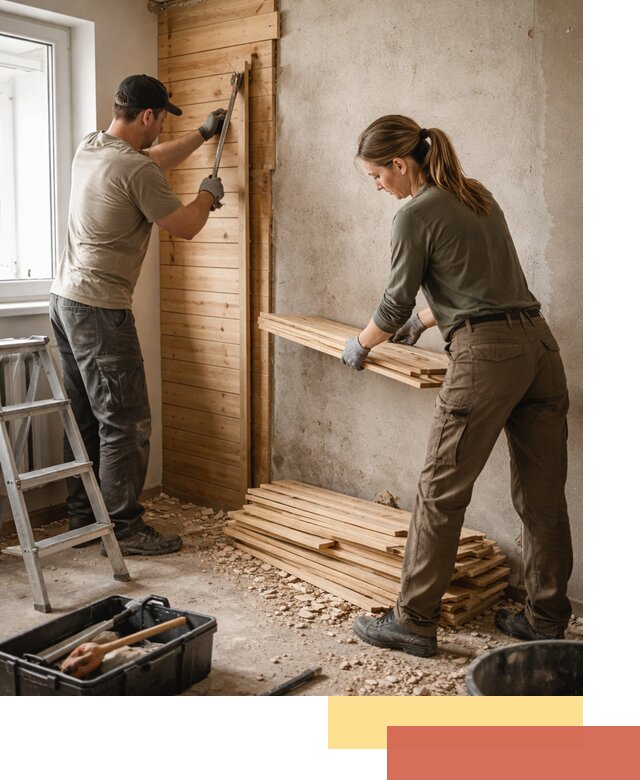 Демонтаж вагонки со стен в Озерске — профессиональный демонтаж