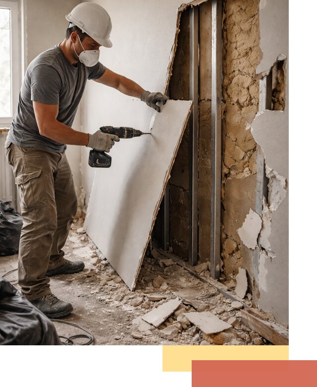 Демонтаж гипсокартона со стен в Озерске качественно и быстро