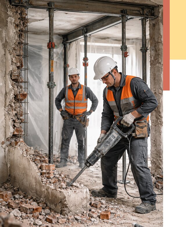 Снос несущих стен в Озерске от 10396 руб. — демонтаж несущей стены под ключ | ОТДЕЛОЧНИК-Озр