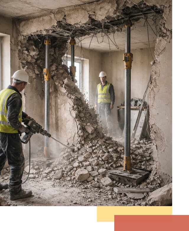 Снос несущих стен в Озерске с гарантией безопасности и качества