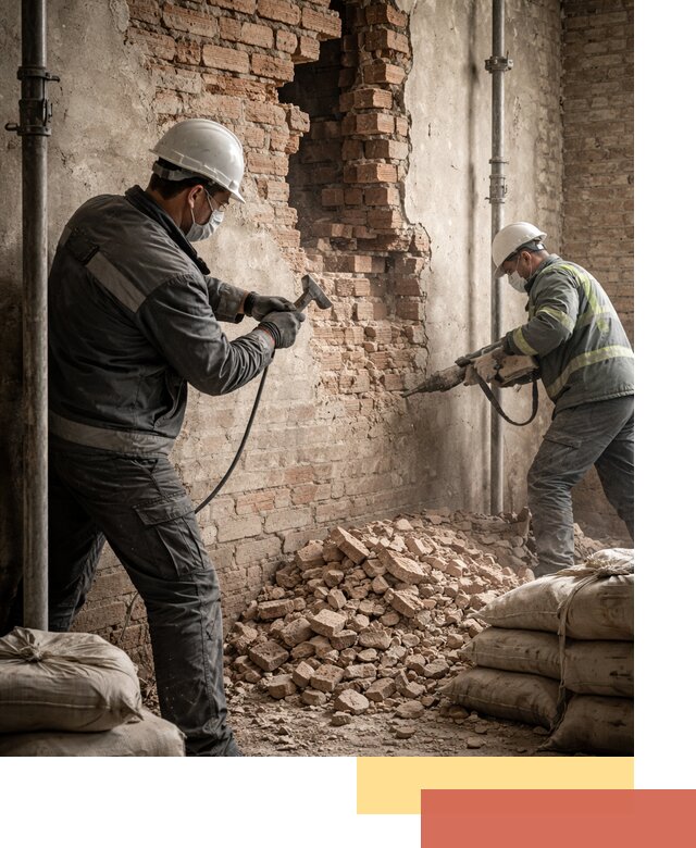 Демонтаж кирпичных стен в Озерске быстро и безопасно