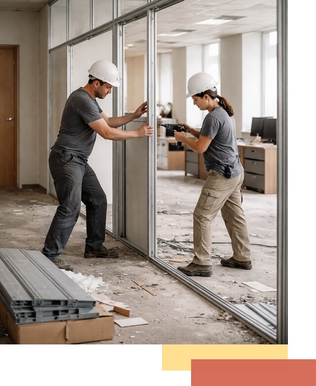 Демонтаж алюминиевых перегородок в Озерске быстро и аккуратно