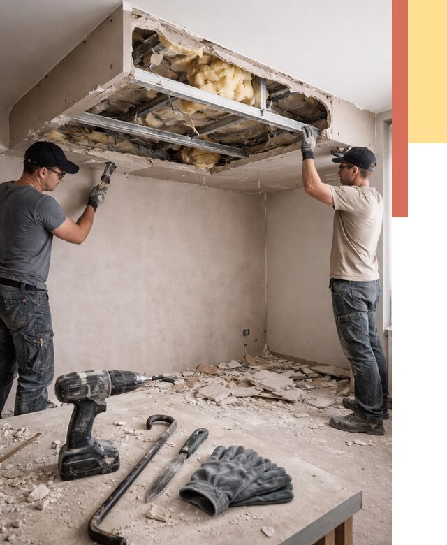 Демонтаж короба из гипсокартона в Озерске от 1542 руб. — быстро и недорого | ОТДЕЛОЧНИК-Озр