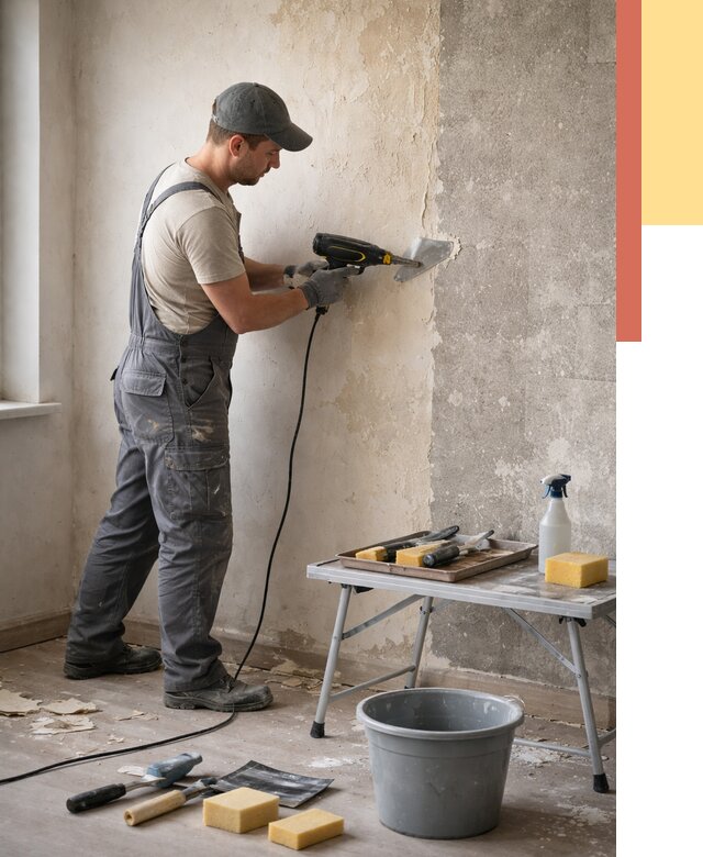 Очистка стен от клея в Озерске от 1876 руб. — снятие и удаление клея со стен | ОТДЕЛОЧНИК-Озр