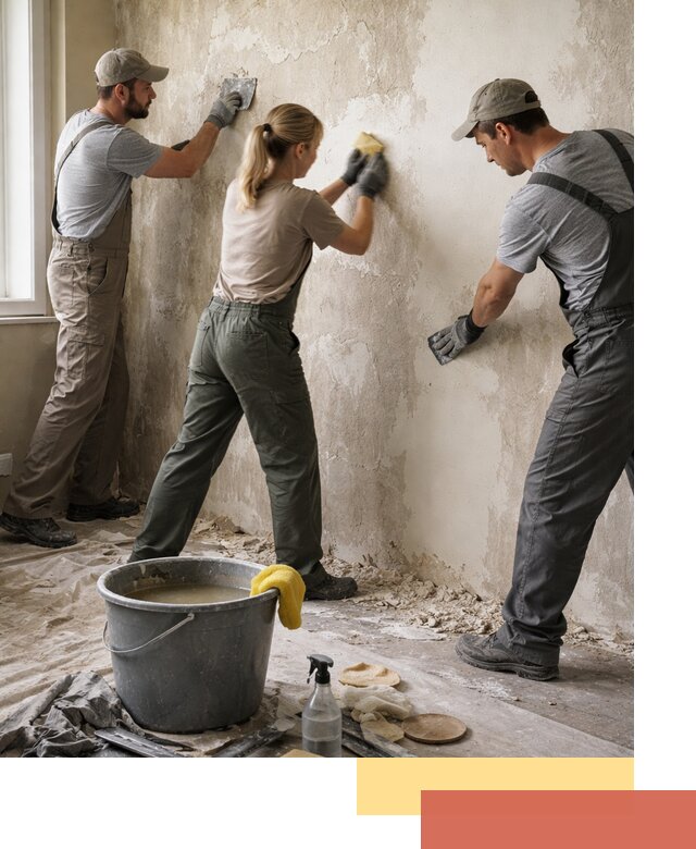 Очистка стен от клея и грунтовки в Озерске качественно и быстро