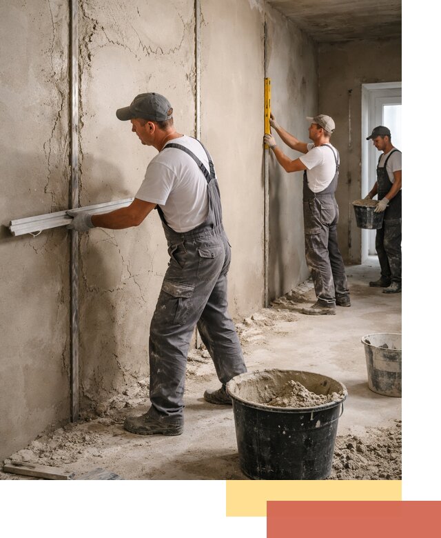 Штукатурка стен по маякам в Озерске — точная и ровная поверхность