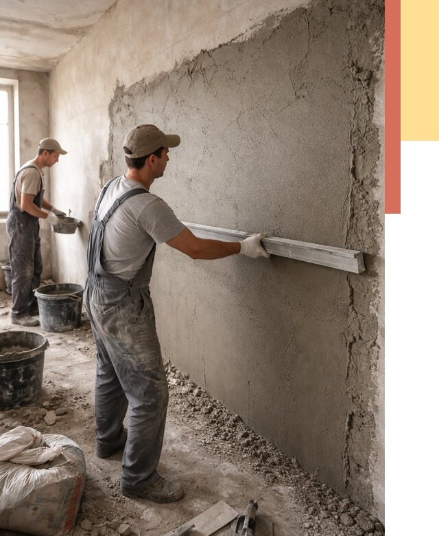 Цементная штукатурка стен в Озерске от 4564 руб/м2 — быстро и недорого | ОТДЕЛОЧНИК-Озр