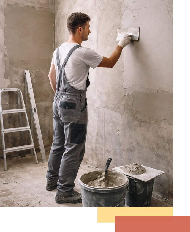 Штукатурка стен в ванной под ключ в Озерске