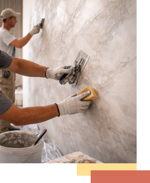 Декоративная штукатурка под мрамор в Озерске для стен и потолков