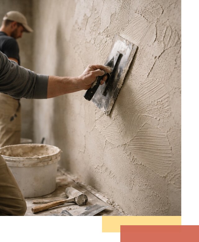 Фактурная штукатурка стен в Озерске — монтаж, отделка, реставрация