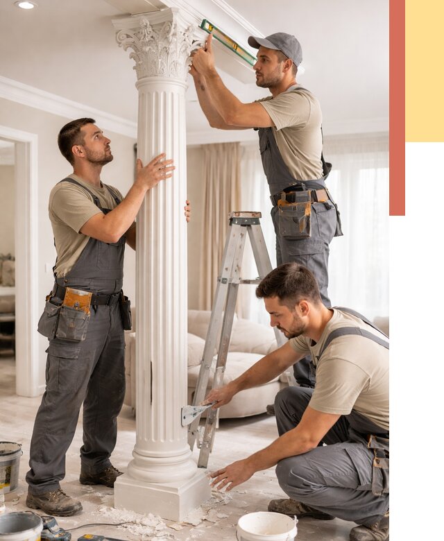 Установка декоративных колонн в Озерске от 12170 руб. под ключ | ОТДЕЛОЧНИК-Озр