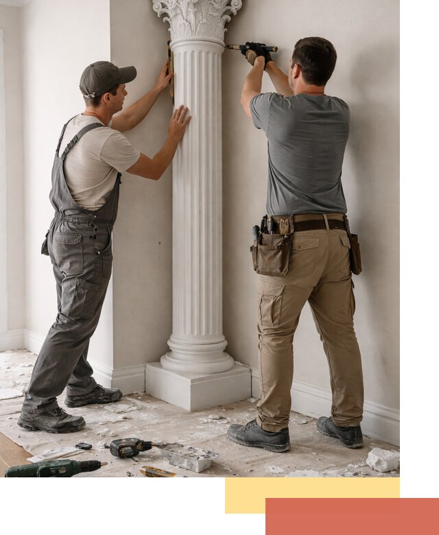 Установка декоративных колонн в Озерске под ключ