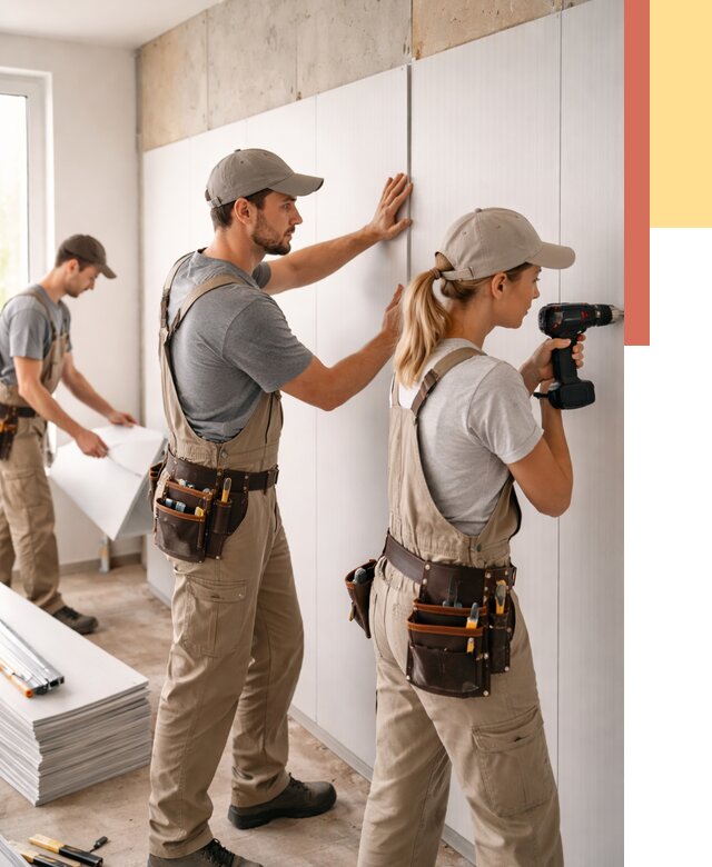 Монтаж ПВХ панелей на стены в Озерске от 456 руб/м2 — быстро и недорого | ОТДЕЛОЧНИК-Озр