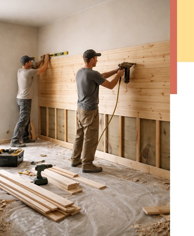 Монтаж деревянной вагонки на стены в Озерске от 7607 руб. | Услуги монтажа вагонки | ОТДЕЛОЧНИК-Озр