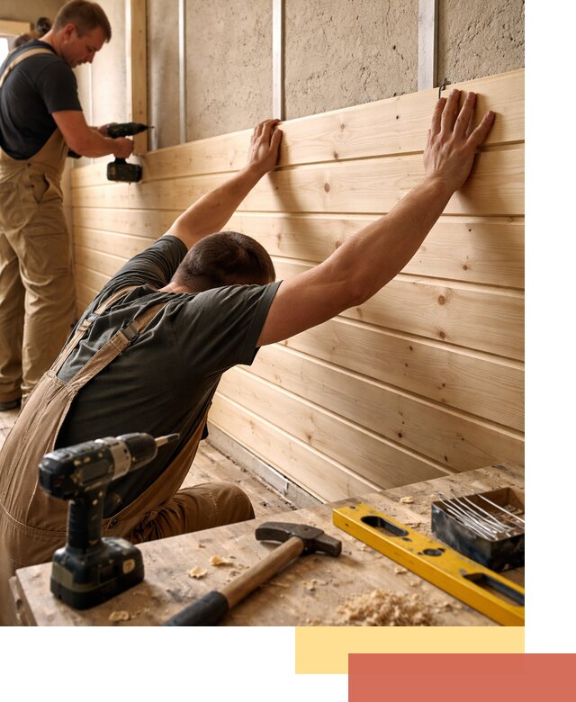 Монтаж деревянной вагонки на стены в Озерске быстро и качественно