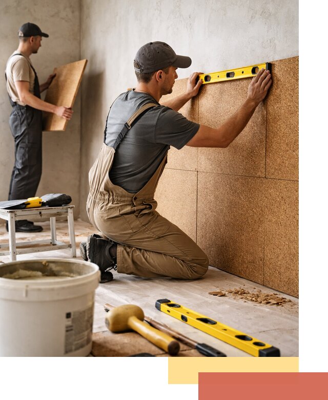 Монтаж пробковых панелей на стены в Озерске быстро и качественно