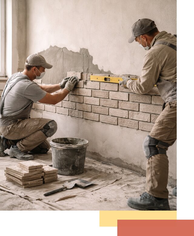 Монтаж декоративного кирпича профессионально в Озерске