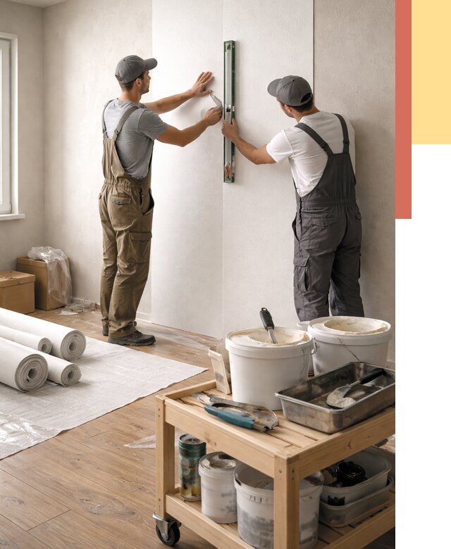 Поклейка стеклообоев в Озерске от 6592 руб. за м2 — быстро и недорого | ОТДЕЛОЧНИК-Озр