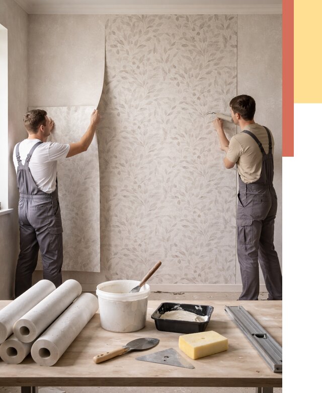 Поклейка обоев с подбором рисунка в Озерске от 3550 руб. | ОТДЕЛОЧНИК-Озр - быстро и недорого