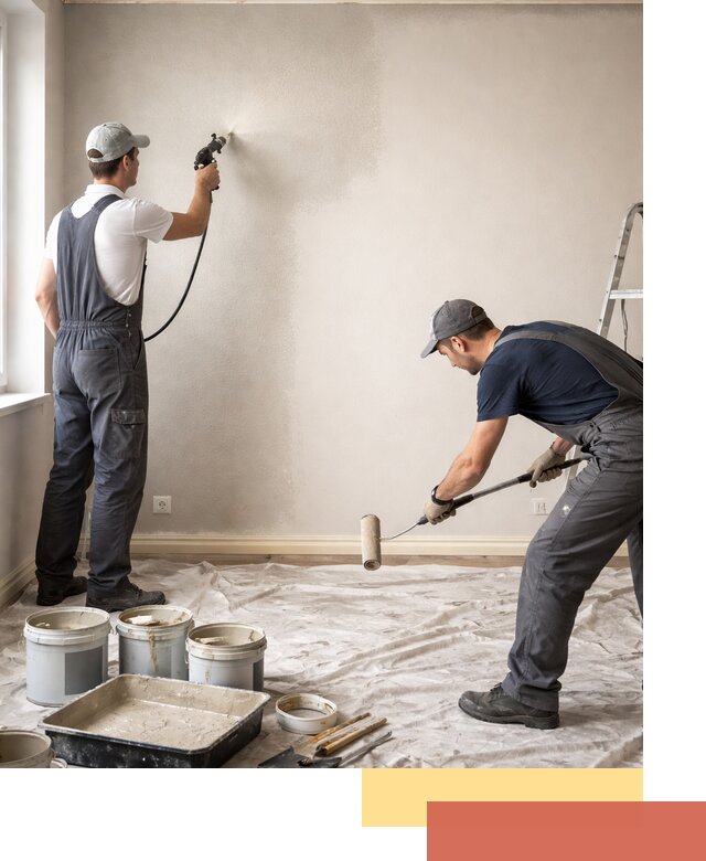 Покраска стен моющейся краской и защита поверхностей в Озерске