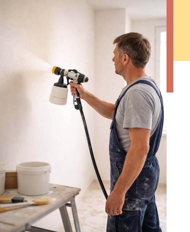 Покраска стен краскопультом в Озерске от 7607 руб. — механизированная покраска | ОТДЕЛОЧНИК-Озр