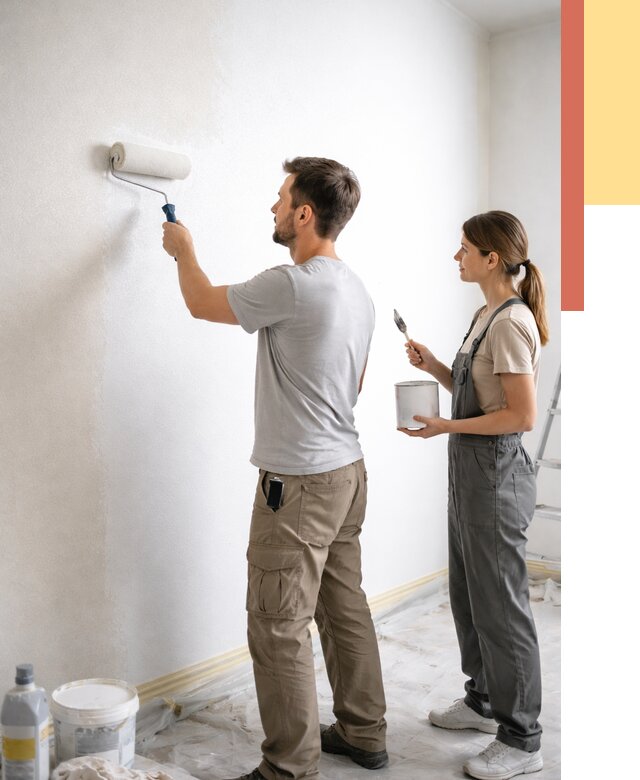 Окраска стен по стеклохолсту в Озерске от 4564 руб/м² под ключ | ОТДЕЛОЧНИК-Озр