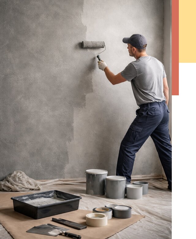 Покраска стен под бетон в Озерске от 659 руб. за м2 — быстро и недорого | ОТДЕЛОЧНИК-Озр