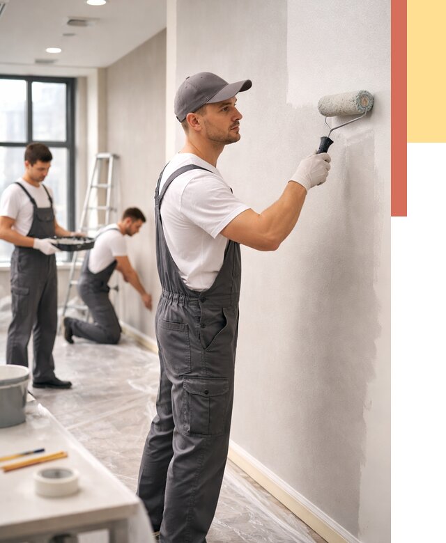 Покраска стен в офисе в Озерске от 8621 руб. — быстро и недорого | ОТДЕЛОЧНИК-Озр