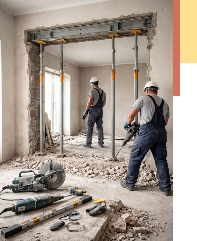 Прорезка проема в стене в Озерске от 4564 руб. — быстро и недорого | ОТДЕЛОЧНИК-Озр