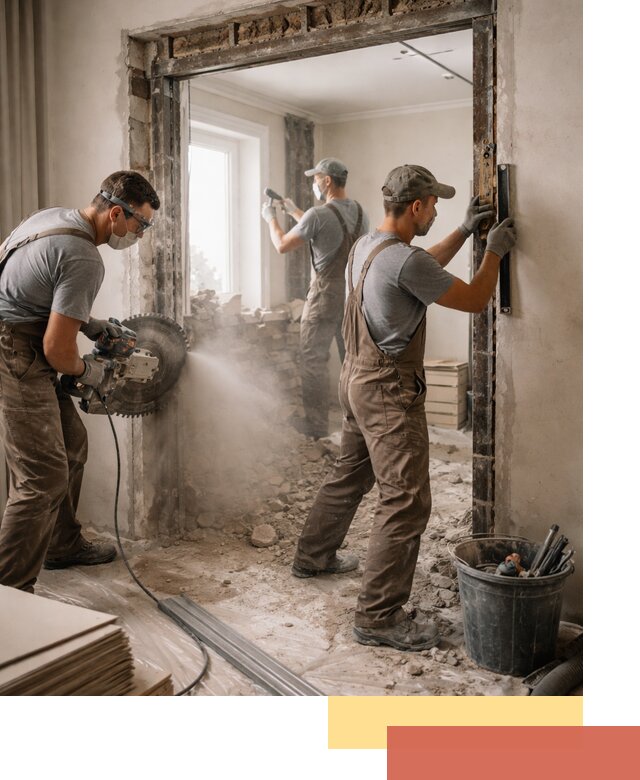 Расширение дверного проема под установку новой двери в Озерске