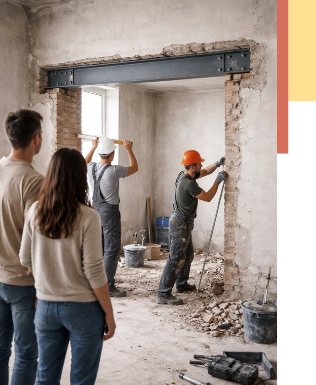 Усиление проема в стене в Озерске от 9635 руб. — усиление дверного проема металлоконструкцией | ОТДЕЛОЧНИК-Озр