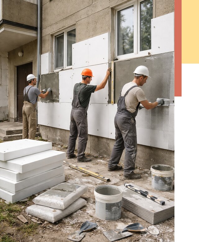 Утепление стен пенопластом в Озерске от 1775 руб. — недорого и под ключ | ОТДЕЛОЧНИК-Озр