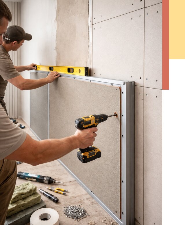 Шумоизоляция стен панелями ЗИПС в Озерске от 2231 руб./м² под ключ | ОТДЕЛОЧНИК-Озр