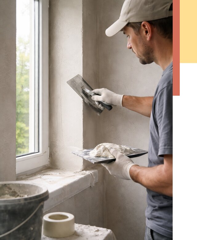 Штукатурка откосов в Озерске от 4564 руб/м² — услуги и выравнивание под ключ | ОТДЕЛОЧНИК-Озр