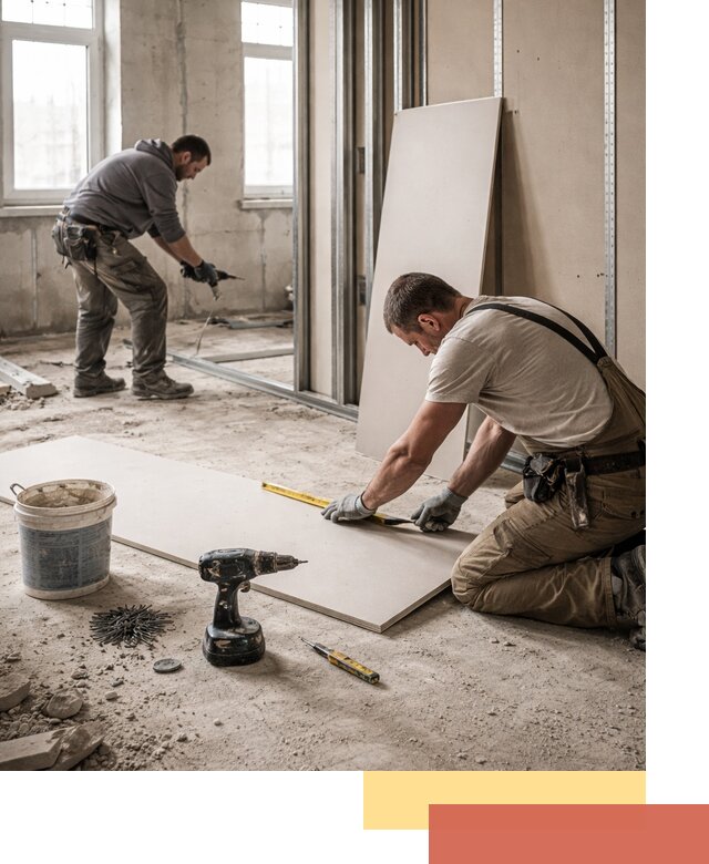 Кладка перегородок из ПГП под ключ в Озерске