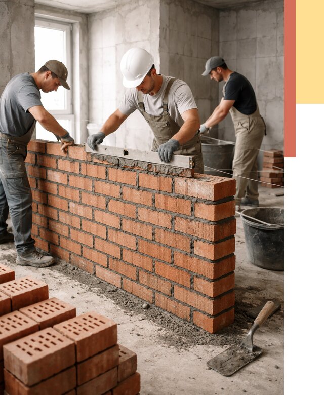 Кладка перегородок из кирпича в Озерске от 3550 руб. за м² | ОТДЕЛОЧНИК-Озр