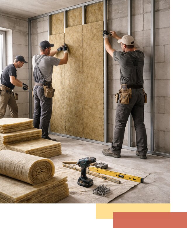 Шумоизоляция перегородок из блоков в Озерске — монтаж и защита шумоизоляцией