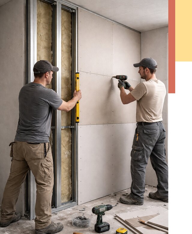 Монтаж двухслойной перегородки из гипсокартона в Озерске от 1471 руб. | ОТДЕЛОЧНИК-Озр