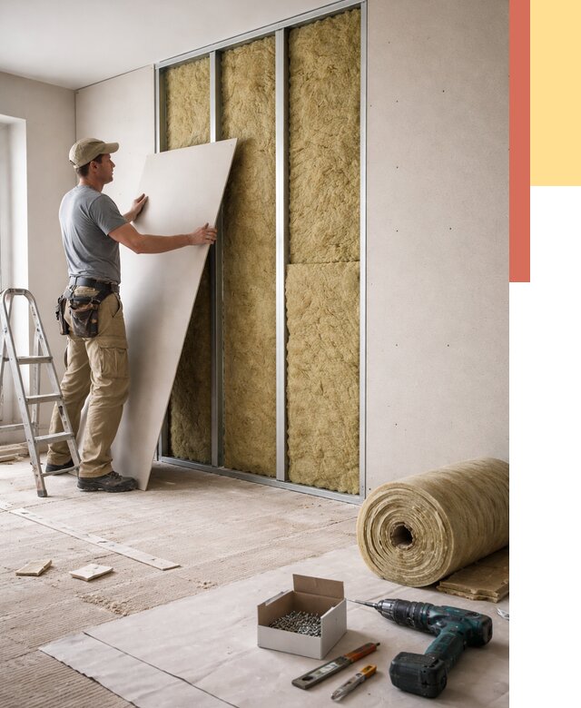 Перегородка из гипсокартона с шумоизоляцией в Озерске от 3164 руб. | ОТДЕЛОЧНИК-Озр