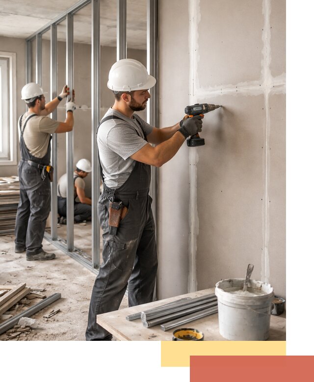 Перегородки из огнестойкого гипсокартона в Озерске под ключ