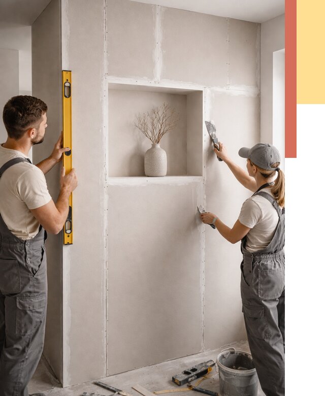 Перегородка из гипсокартона с нишей в Озерске от 3296 руб. под ключ | ОТДЕЛОЧНИК-Озр