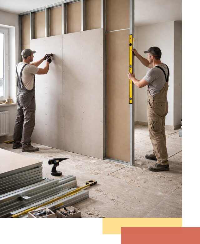 Зонирующая перегородка из гипсокартона под ключ в Озерске