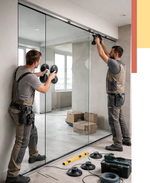 Монтаж стеклянных перегородок в Озерске от 6592 руб. | ОТДЕЛОЧНИК-Озр