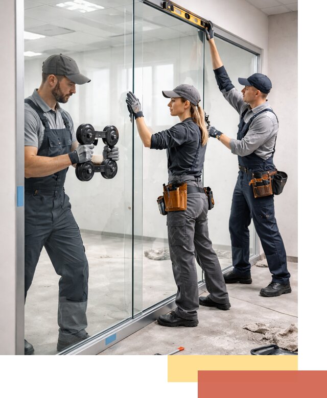 Профессиональный монтаж стеклянных перегородок в Озерске