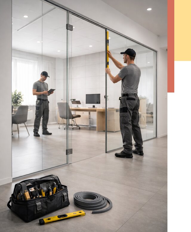 Цельностеклянные перегородки под ключ в Озерске от 9635 руб. — монтаж и цены | ОТДЕЛОЧНИК-Озр