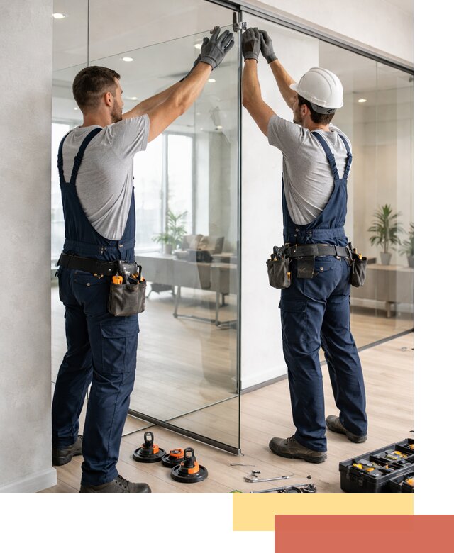 Безрамные стеклянные перегородки под ключ в Озерске