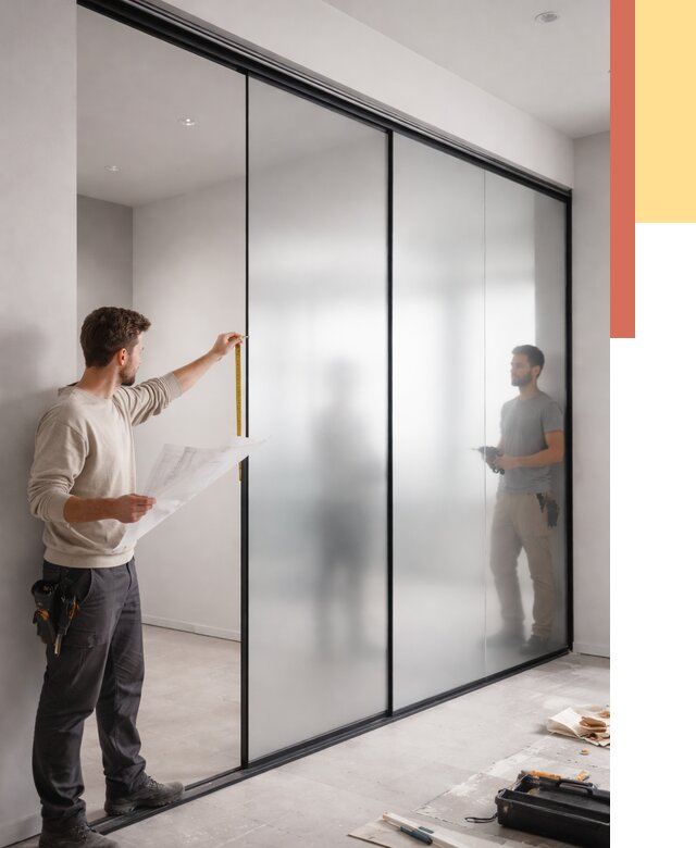 Матовые стеклянные перегородки в Озерске от 8621 руб. — монтаж и установка | ОТДЕЛОЧНИК-Озр