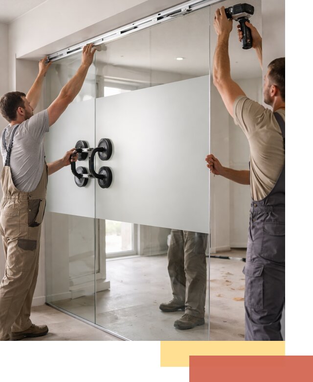 Матовые стеклянные перегородки под ключ в Озерске